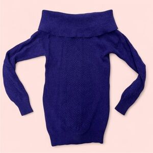 Elegant Off-Shoulder Purple Sweater